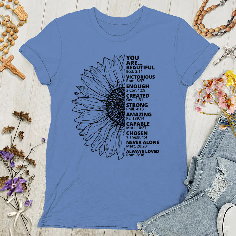 Christianartworkshop Sunflower Thankful Grateful Blessed Women's T-shirt