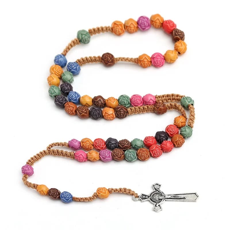 FREE Today: Multicolor Catholic Prayer Rose Beads Rosary