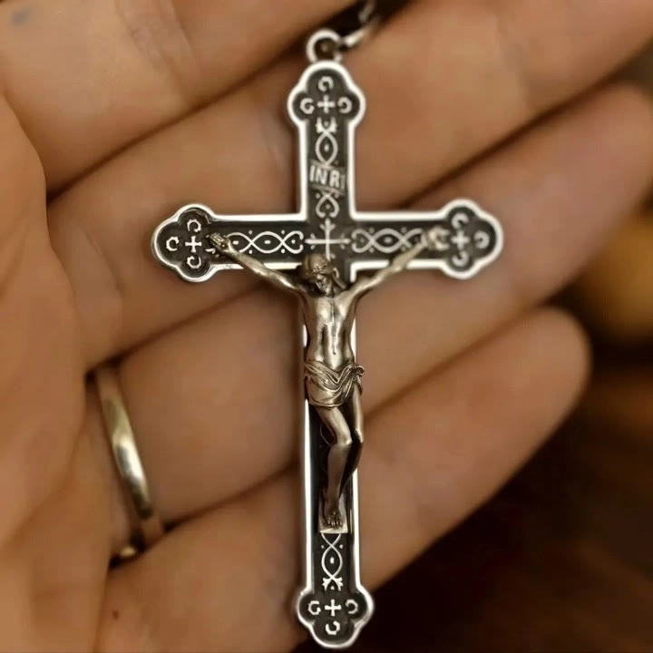 Christianartworkshop Retro Sterling Silver Amulet INRI Cross Pendant Necklace: A Emblem of Grace