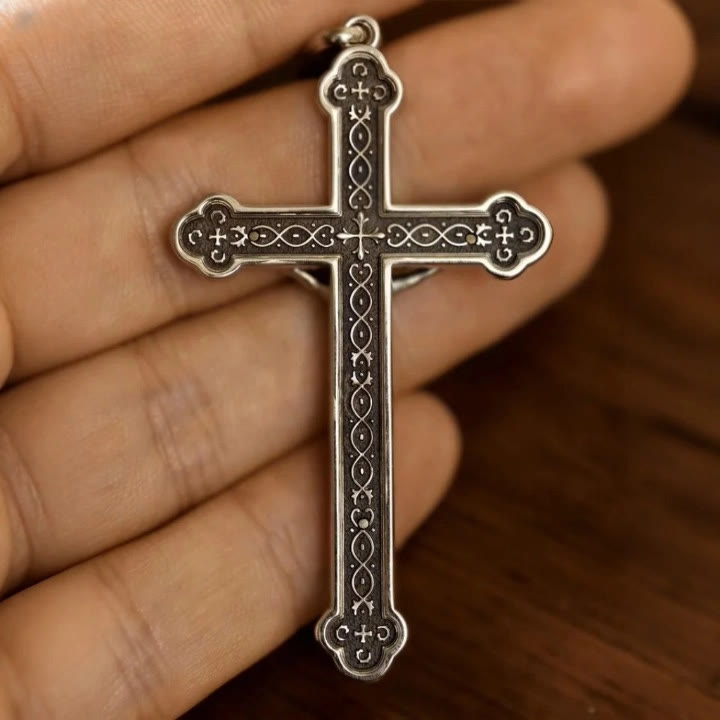 Christianartworkshop Retro Sterling Silver Amulet INRI Cross Pendant Necklace: A Emblem of Grace