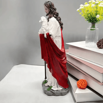 Christianartworkshop Sacred Heart Good Shepherd with Lamb Sculpture: Invite Faith into Your Home