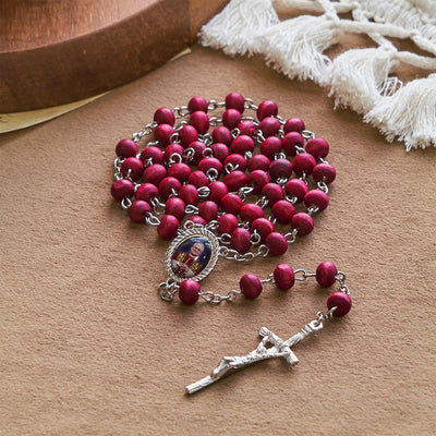 FREE Today: Pope Leo XIV Red Wood Beads Rosary Commemorating: A Spiritual Treasure