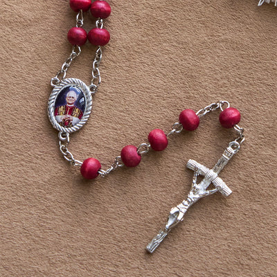 Christianartworkshop Pope Leo XIV Red Wood Beads Rosary Commemorating: A Spiritual Treasure