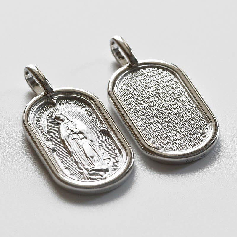 Christianartworkshop 925 Sterling Silver Elegant Our Lady of Guadalupe Pendant Necklace