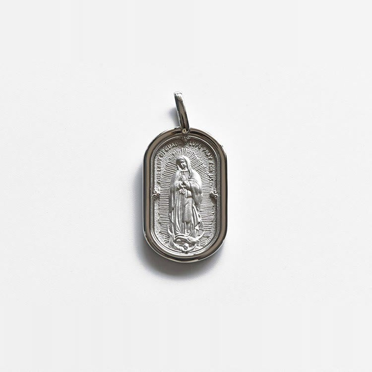 Christianartworkshop 925 Sterling Silver Elegant Our Lady of Guadalupe Pendant Necklace