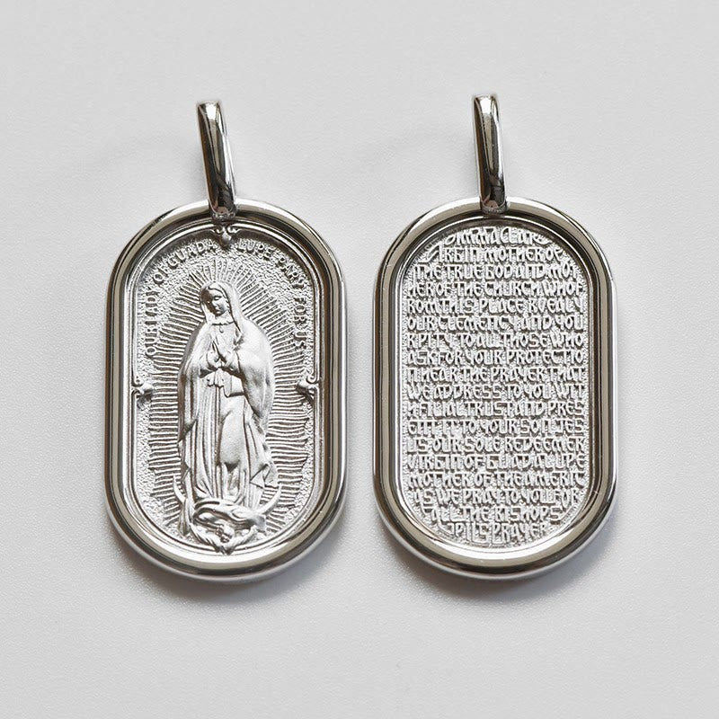 Christianartworkshop 925 Sterling Silver Elegant Our Lady of Guadalupe Pendant Necklace