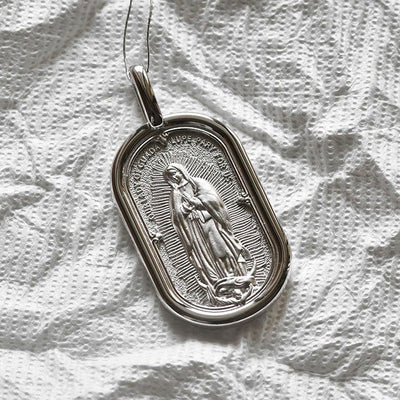 Christianartworkshop 925 Sterling Silver Elegant Our Lady of Guadalupe Pendant Necklace