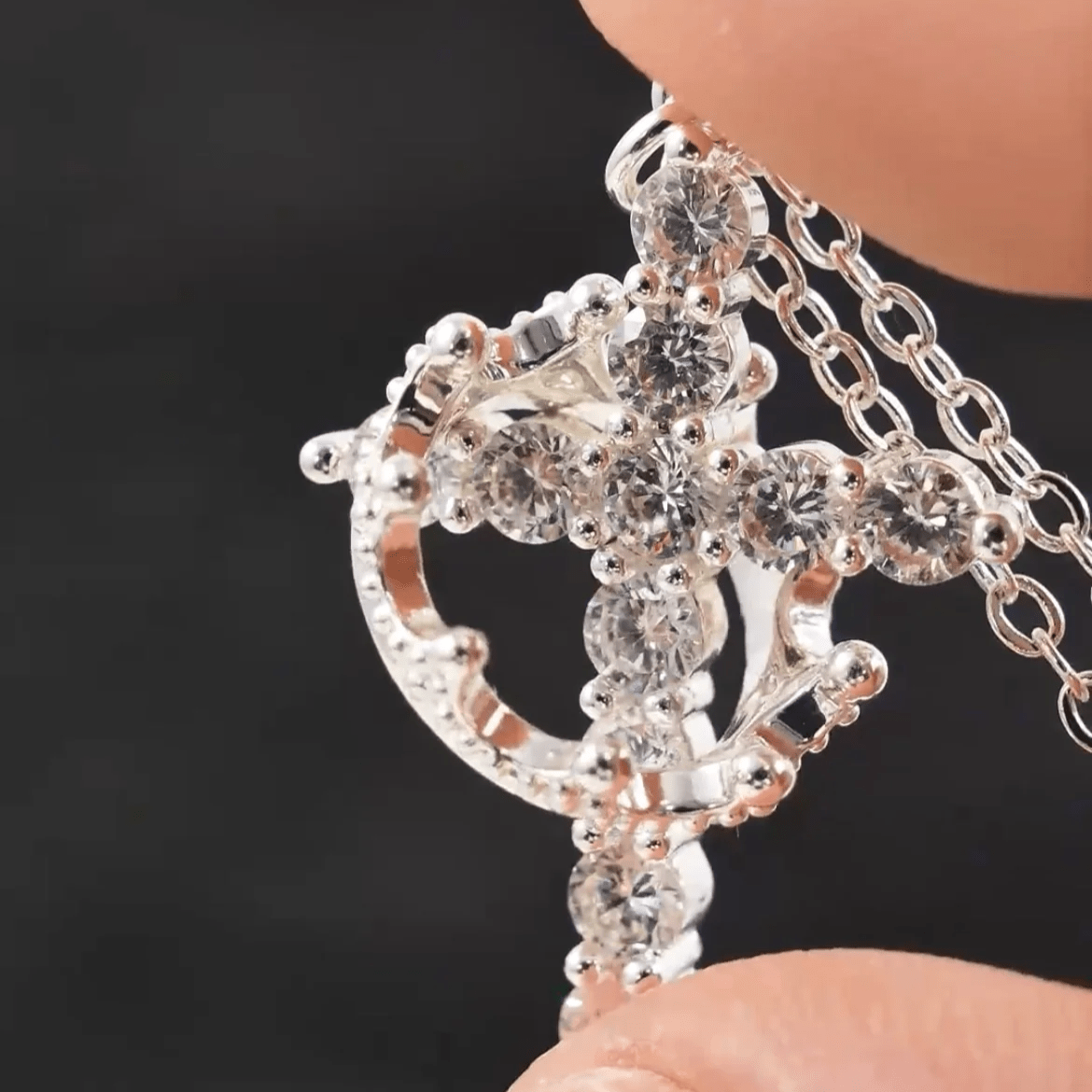 FREE Today: Modern Crowned in Faith Cross Necklace, Earrings