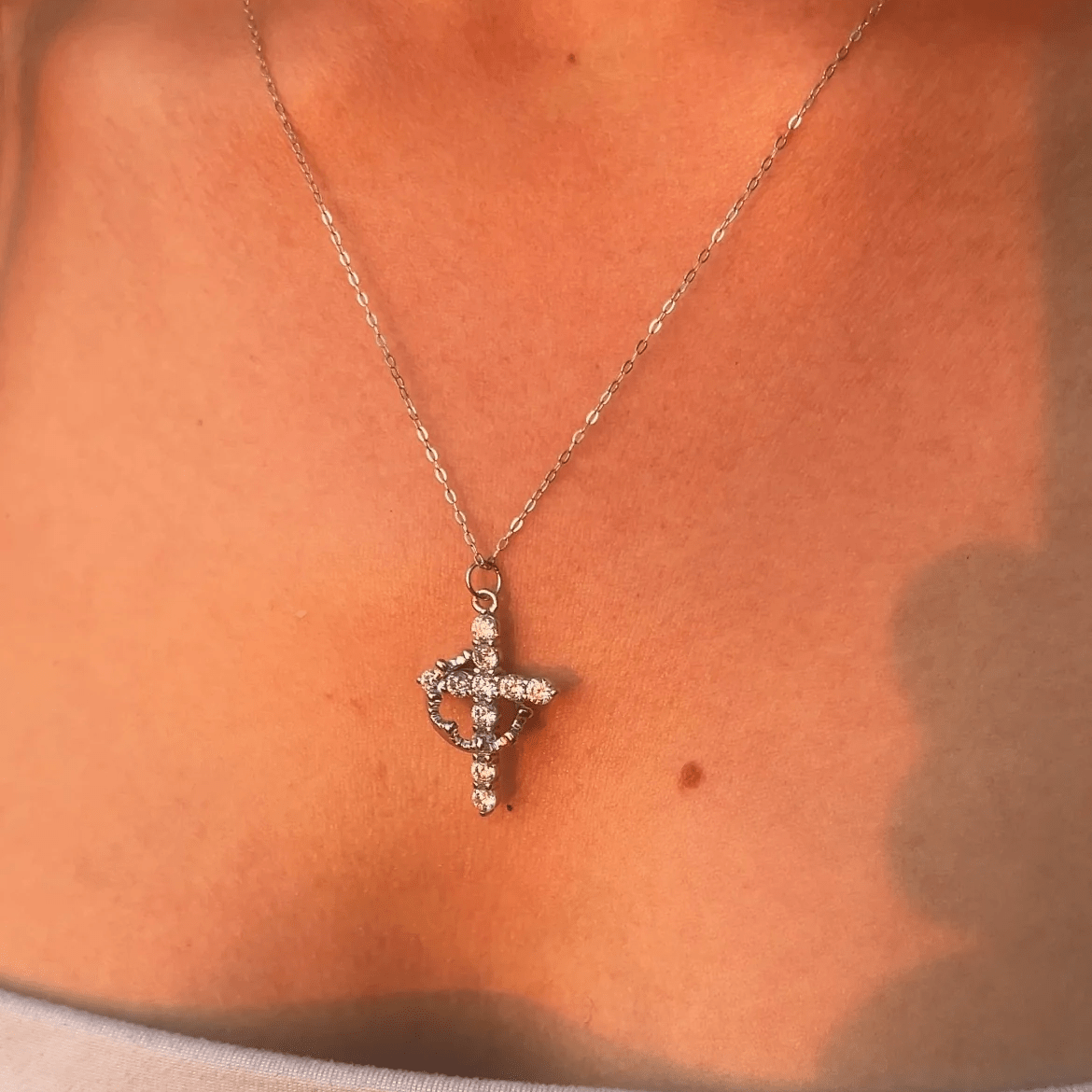 FREE Today: Modern Crowned in Faith Cross Necklace, Earrings