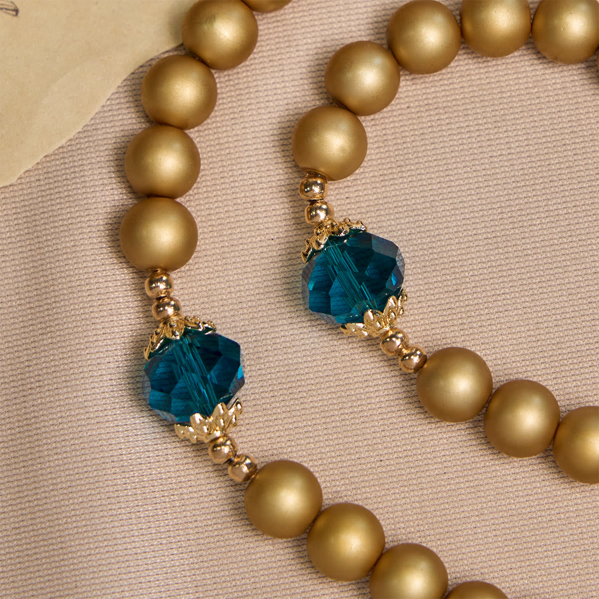 FREE Today: Elegant Matte Golden Pearl Rosary with St. Therese and Crucifix