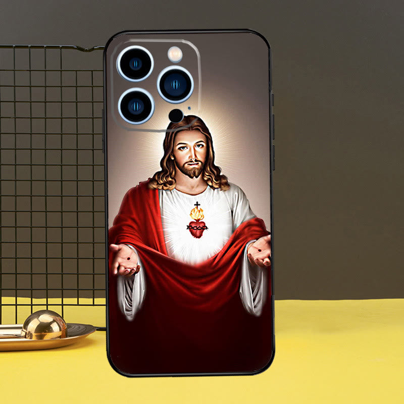 Christianartworkshop Sacred Jesus Portrait Phone Case: A Divine Guardian for Your Device