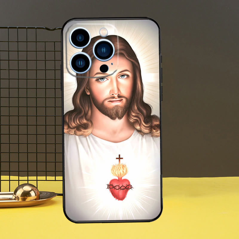 Christianartworkshop Sacred Jesus Portrait Phone Case: A Divine Guardian for Your Device