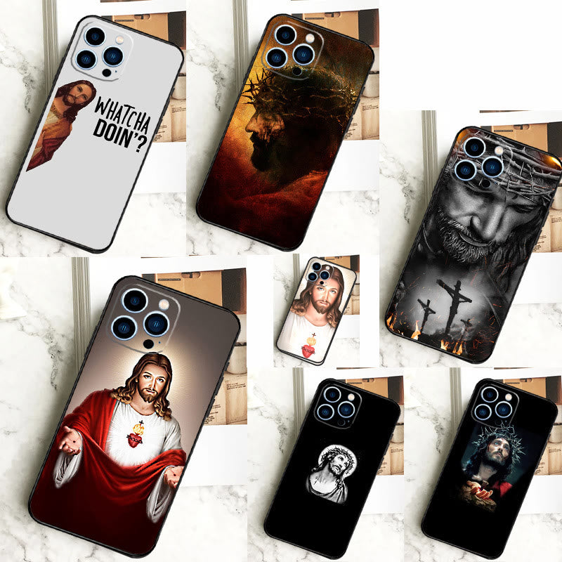 Christianartworkshop Sacred Jesus Portrait Phone Case: A Divine Guardian for Your Device