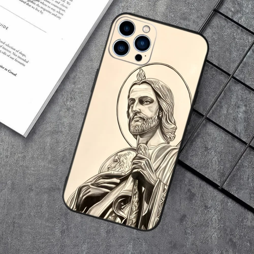 Christianartworkshop Holy Jesus Classic Art Phone Case: Sacred Design and Peace