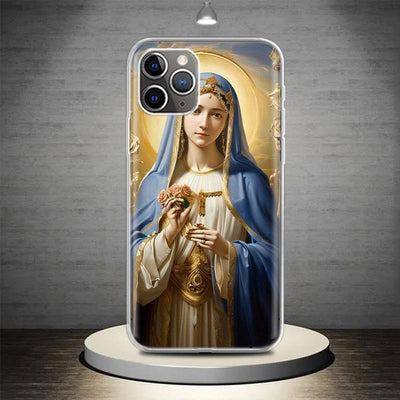 Christianartworkshop Blessed Our Lady Phone Case: Spiritual Elegance for Your Device