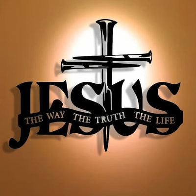 Christianartworkshop Faithful Jesus & Cross Design Metal Wall Decor Home Decoration