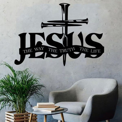 Christianartworkshop Faithful Jesus & Cross Design Metal Wall Decor Home Decoration