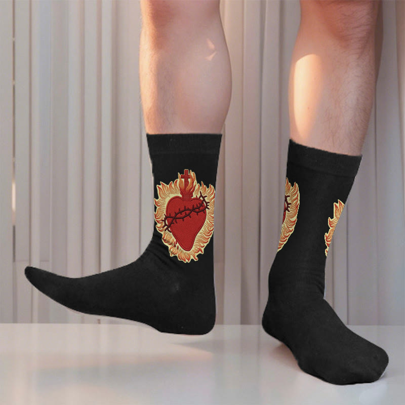 Christianartworkshop Sacred Heart Faith Unisex Socks Radiating Love and Spiritual Protection