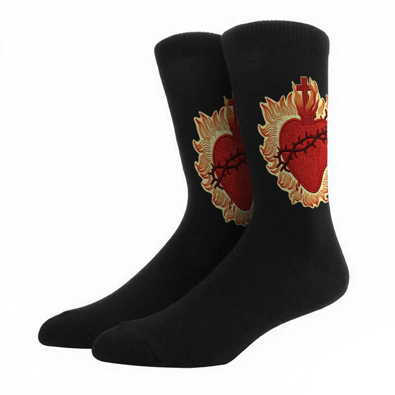 Christianartworkshop Sacred Heart Faith Unisex Socks Radiating Love and Spiritual Protection