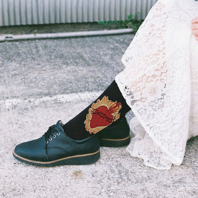 Christianartworkshop Sacred Heart Faith Unisex Socks Radiating Love and Spiritual Protection