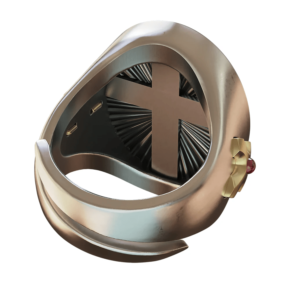 Christianartworkshop Sacred Heart Jesus Ring in 925 Silver: Symbol of Love and Sacrifice