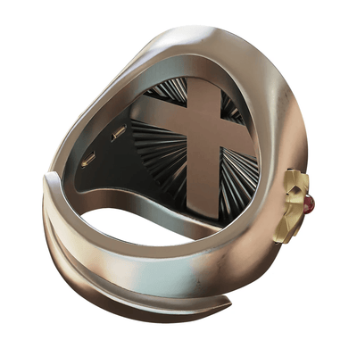 Christianartworkshop Sacred Heart Jesus Ring in 925 Silver: Symbol of Love and Sacrifice