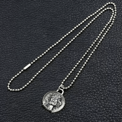Christianartworkshop 925 Sterling Silver Jesus Crown of Thorns Sacred Necklace