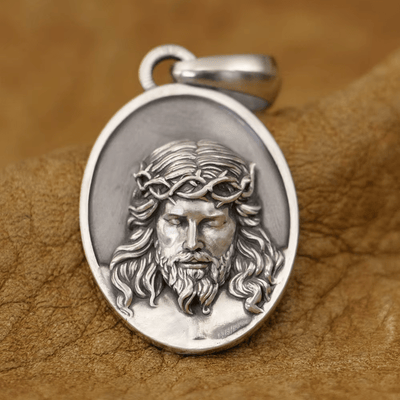 Christianartworkshop 925 Silver Crown of Thorns Jesus Medal Necklace: A Reminder of His Sacrifice