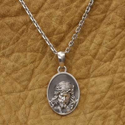 Christianartworkshop 925 Silver Crown of Thorns Jesus Medal Necklace: A Reminder of His Sacrifice