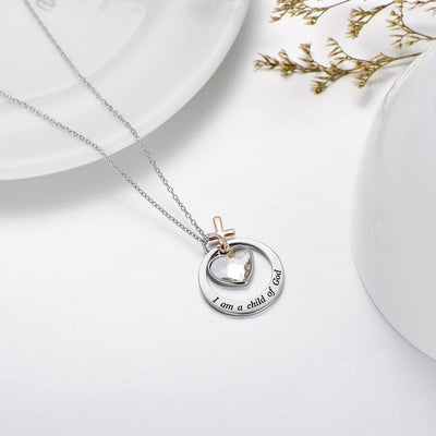 Christianartworkshop Delicate Mustard Seed Necklace with Cross and Scripture Message