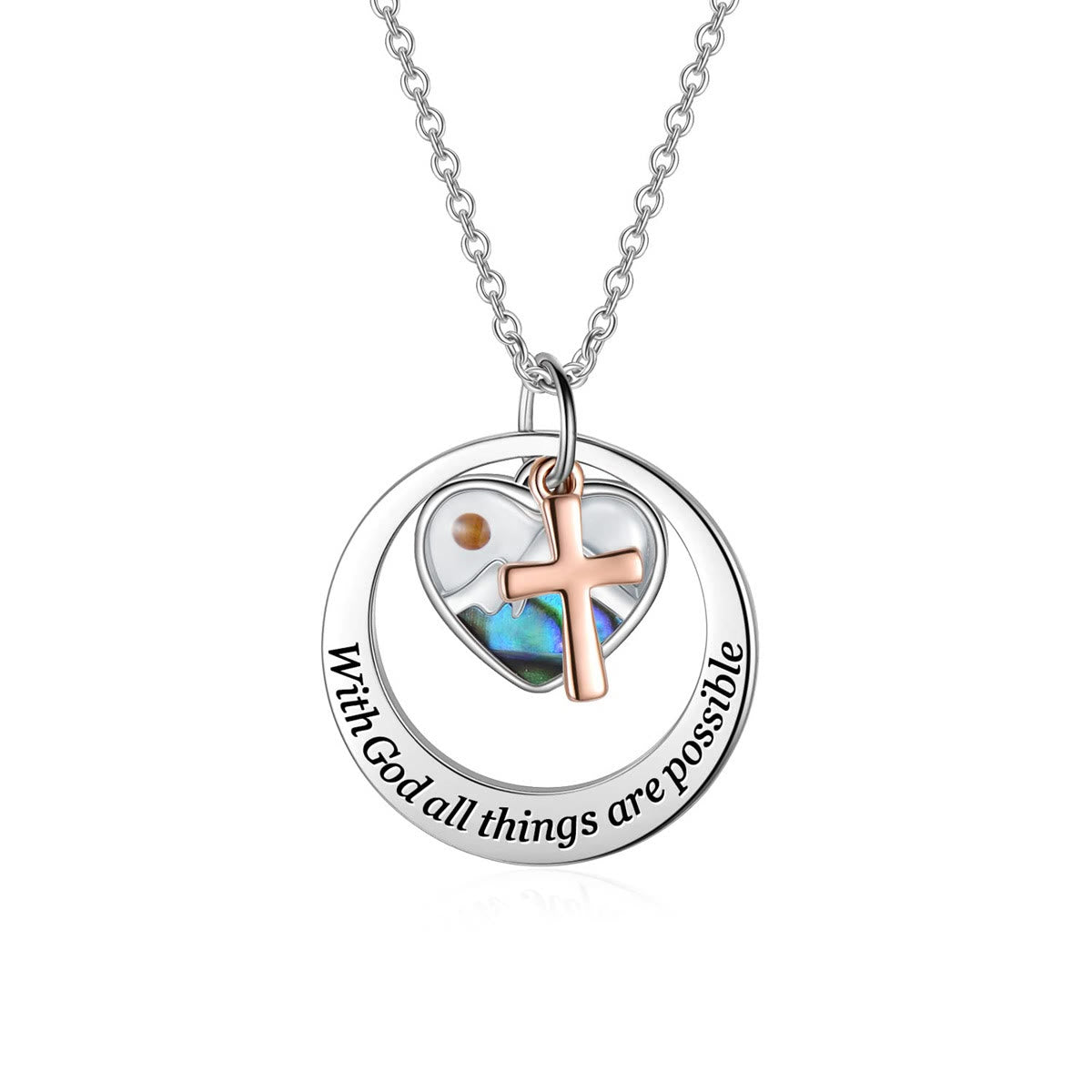 Christianartworkshop Delicate Mustard Seed Necklace with Cross and Scripture Message