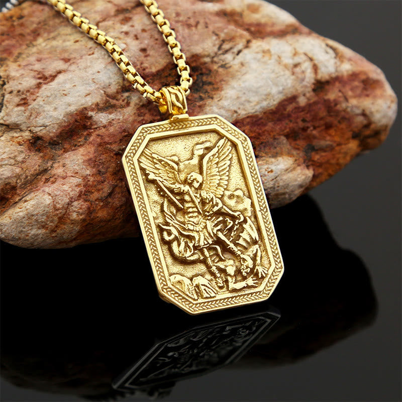 FREE Today: Classic Style St. Michael the Archangel Protection Stainless Steel Pendant Necklace