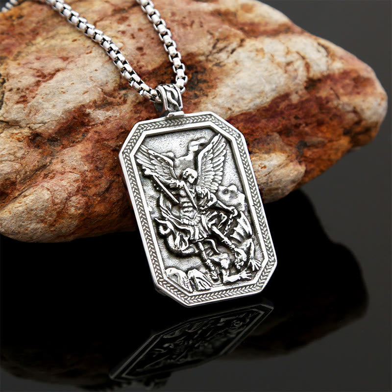 FREE Today: Classic Style St. Michael the Archangel Protection Stainless Steel Pendant Necklace