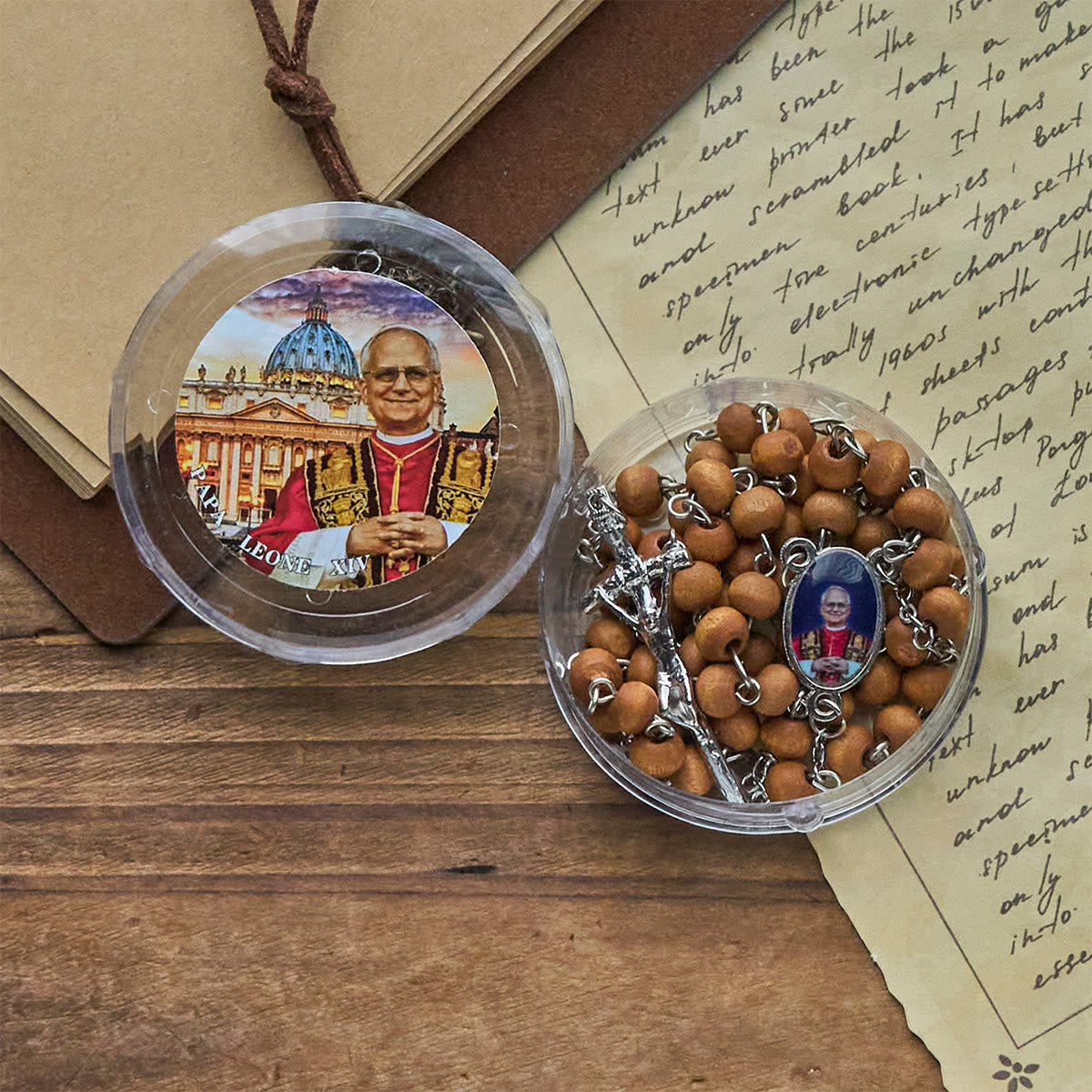 Christianartworkshop Pope Leo XIV Red Wood Beads Rosary Commemorating: A Spiritual Treasure