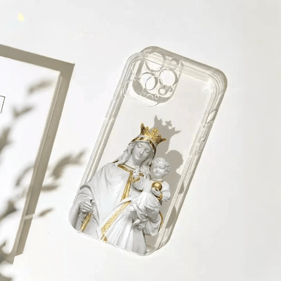 Christianartworkshop Virgin Mary with Rosary & Baby Jesus Phone Case: Elegant Religious Artwork