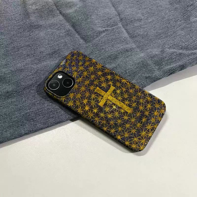 Christianartworkshop Faith & Light Golden Cross Phone Case: Shine in Your Hands
