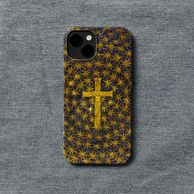 Christianartworkshop Faith & Light Golden Cross Phone Case: Shine in Your Hands