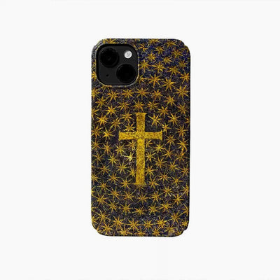Christianartworkshop Faith & Light Golden Cross Phone Case: Shine in Your Hands