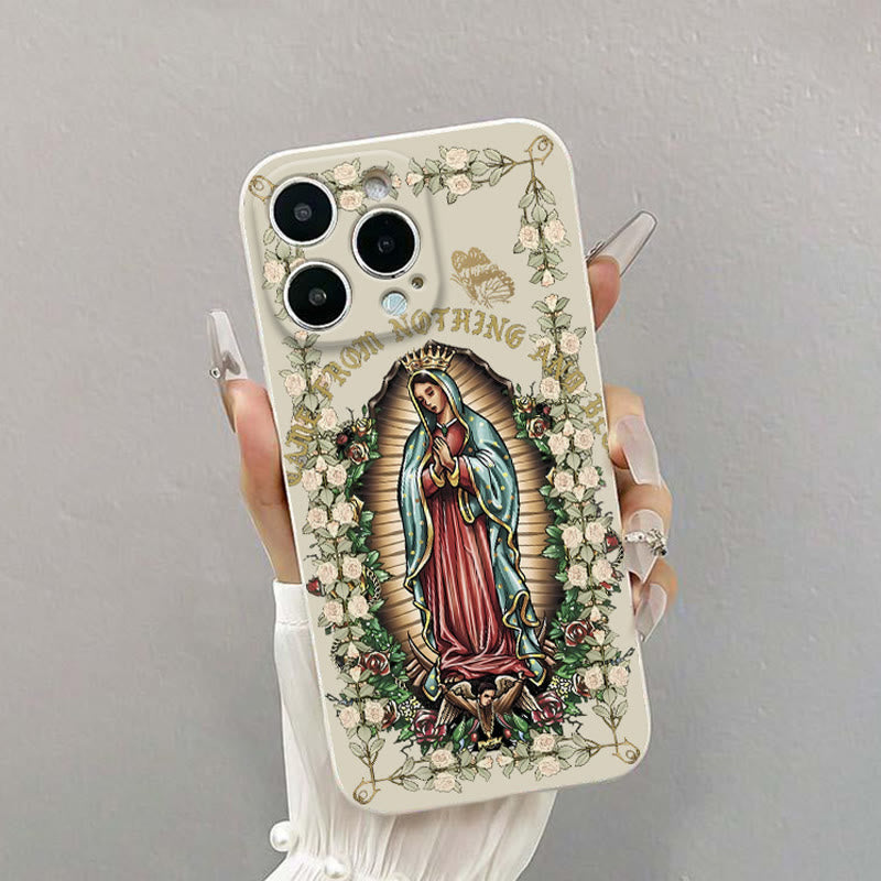 Christianartworkshop Virgin Mary Surrounded by White Roses Spiritual Phone Case