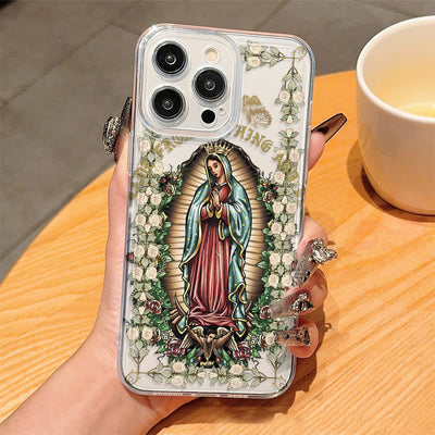 Christianartworkshop Virgin Mary Surrounded by White Roses Spiritual Phone Case