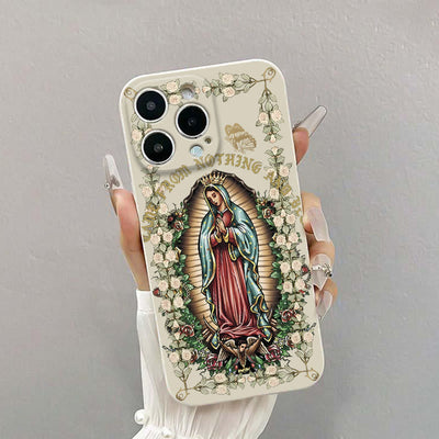 Christianartworkshop Virgin Mary Surrounded by White Roses Spiritual Phone Case