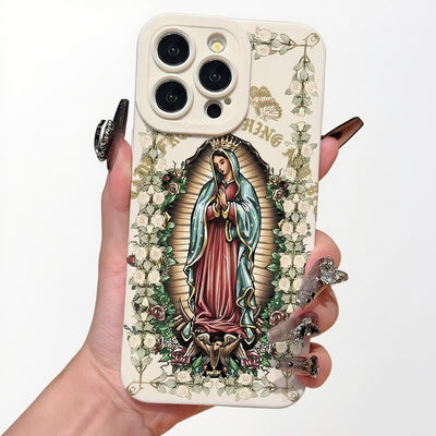 Christianartworkshop Virgin Mary Surrounded by White Roses Spiritual Phone Case