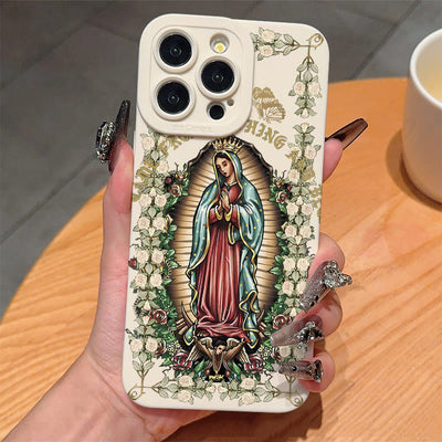 Christianartworkshop Virgin Mary Surrounded by White Roses Spiritual Phone Case