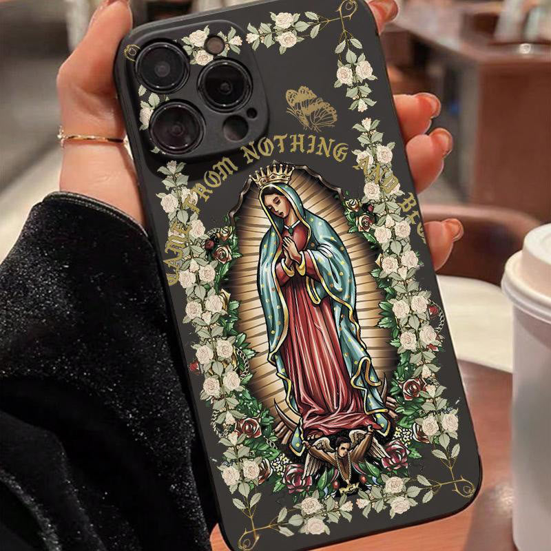 Christianartworkshop Virgin Mary Surrounded by White Roses Spiritual Phone Case