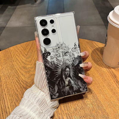 Christianartworkshop Gothic Style Sacred Virgin Mary Phone Case Compatible with Samsung Galaxy