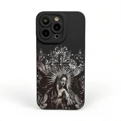 Christianartworkshop Sacred Virgin Mary Cross Gothic Style Protective Phone Case