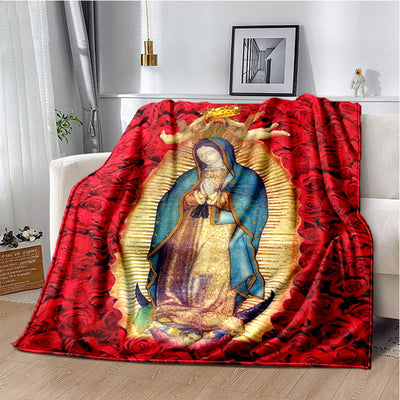 Christianartworkshop Blessed Virgin of Guadalupe Cozy Flannel Blanket: Warmth for Your Home