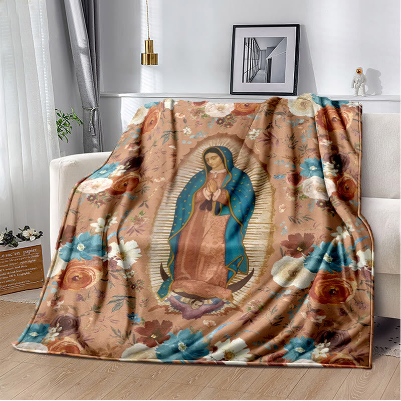 Christianartworkshop Blessed Virgin of Guadalupe Cozy Flannel Blanket: Warmth for Your Home