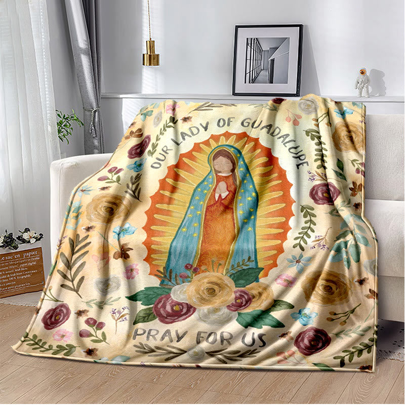 Christianartworkshop Blessed Virgin of Guadalupe Cozy Flannel Blanket: Warmth for Your Home