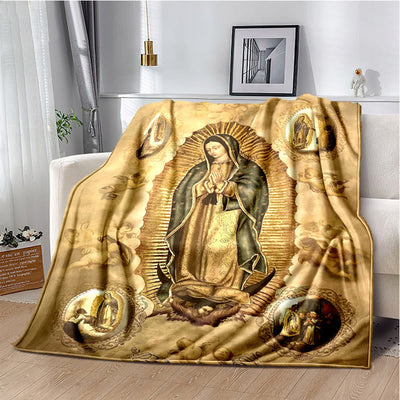 Christianartworkshop Blessed Virgin of Guadalupe Cozy Flannel Blanket: Warmth for Your Home